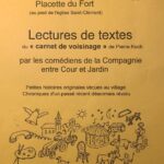 Samedi 30 août à 17h30 : Lecture de textes du livre « Carnet de voisinage » de Pierre Koch